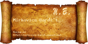 Mirkovics Barót névjegykártya